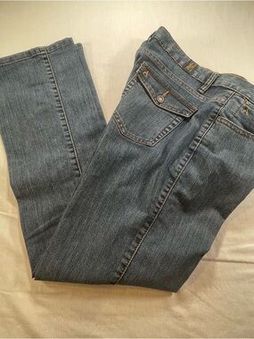 Aura by Wrangler Jeans Womens 10 34x31 Blue Bootcut Stretch Denim Mid Rise